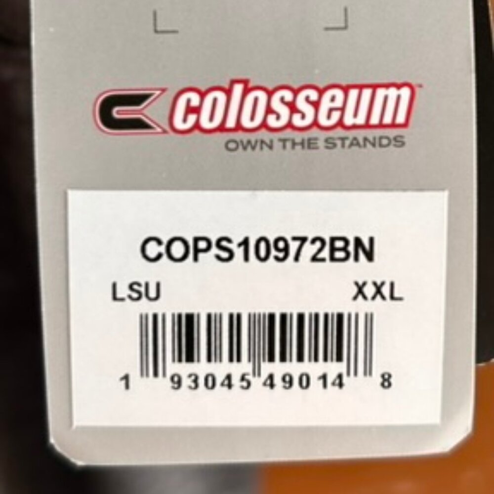 Colosseum LSU Mens 3 Button Collared Polo - Size XXL - Heather Gray - New w/Tags - Picture 4 of 7